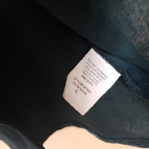 Six/Fifty Batwing Sleeve Empire Waist V-neck Blouse in Hunter Green Size L - Picture 6 of 8